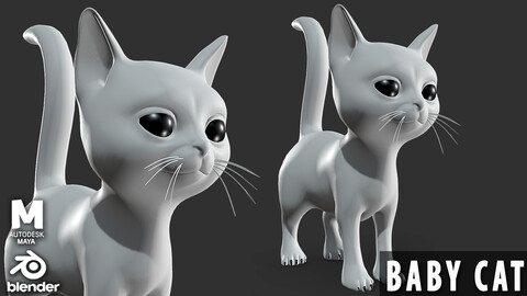 Baby Cat  - Topology + UV Map