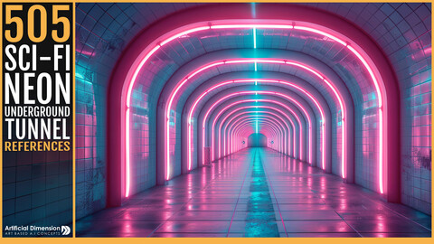 505 Sci-fi neon underground tunnel