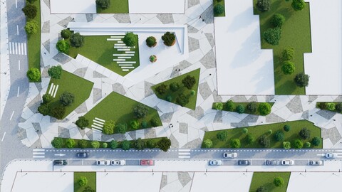Modern City park 3D scene