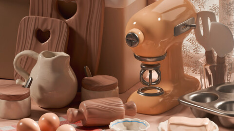 3D Baking set props