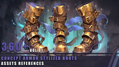 360+ Concept Armor Stylized Boots - Assets References Vol.01