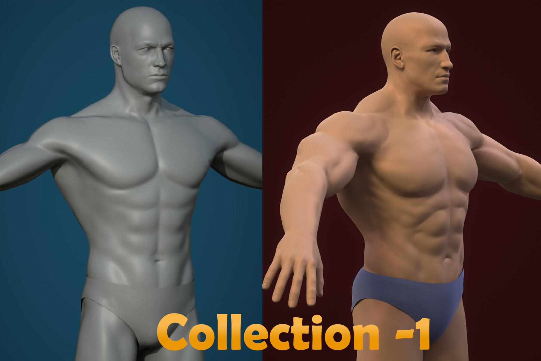 Base mesh male body - Collection 1