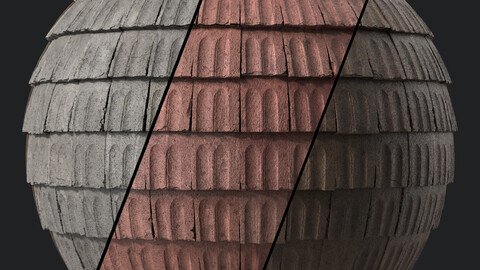 Roof Tile Materials 116- Concrete Roofing | Sbsar, Seamless, Pbr, 4k