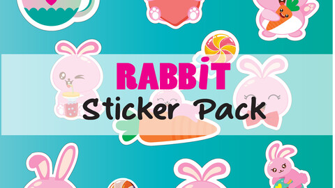 Rabbit Sticker Pack Printable sticker