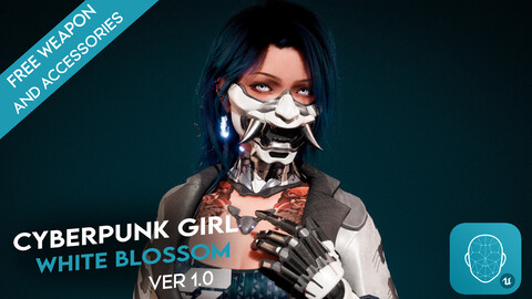 Cyberpunk Real-time Female - White Blossom