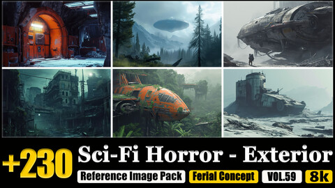 230 Sci-Fi Horror - Exterior Reference Image Pack v.59 |8K|
