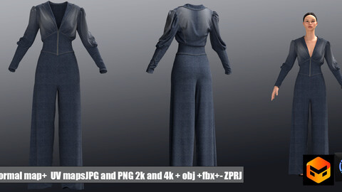 suit jacket and pants women's clothing Marvelous Designer