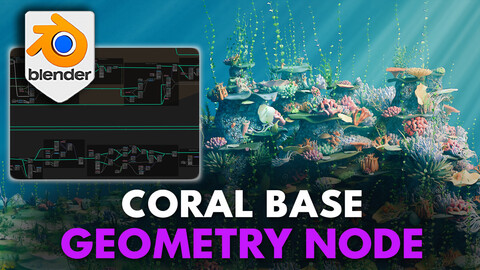 Blender Sea Coral Reef Geometry Node with Water Shader Setup