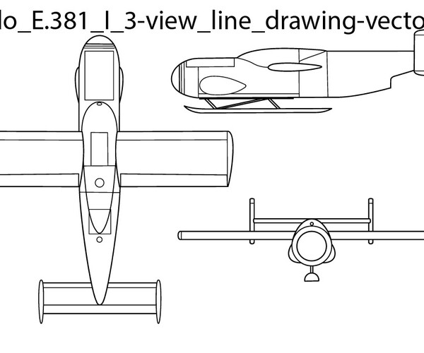 ArtStation - Arado E 381 I 3 view line drawing vector file, helicopter ...