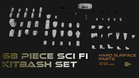 68 Piece Sci Fi Kitbash Set
