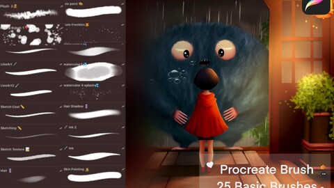 Procreate Brush: 25 basic procreate brushes + extras