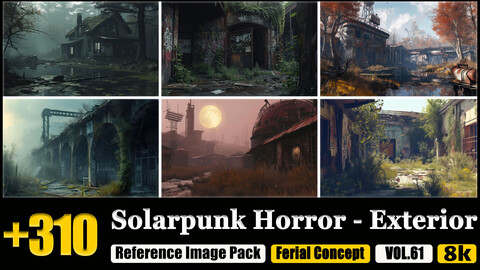 310 Solarpunk Horror - Exterior Reference Image Pack v.61 |8K|