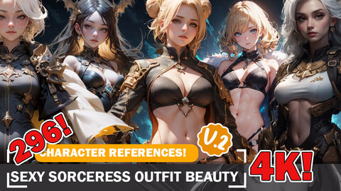 296 Sexy Sorceress Outfit Characters References and Designs Reference Art V2 4K