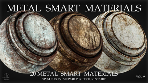 20 METAL SMART MATERIALS & PBR TEXTURES-VOL 9