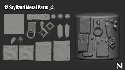 12 Stylized Metal Brushes for Zbrush