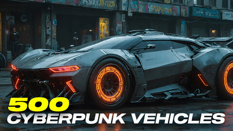 500 Cyberpunk Vehicles Concepts | Reference Pack | 4K