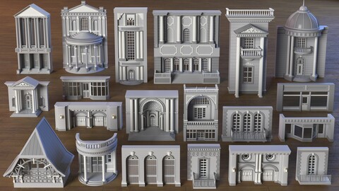 Building Facade Collection 8 - 20 pieces