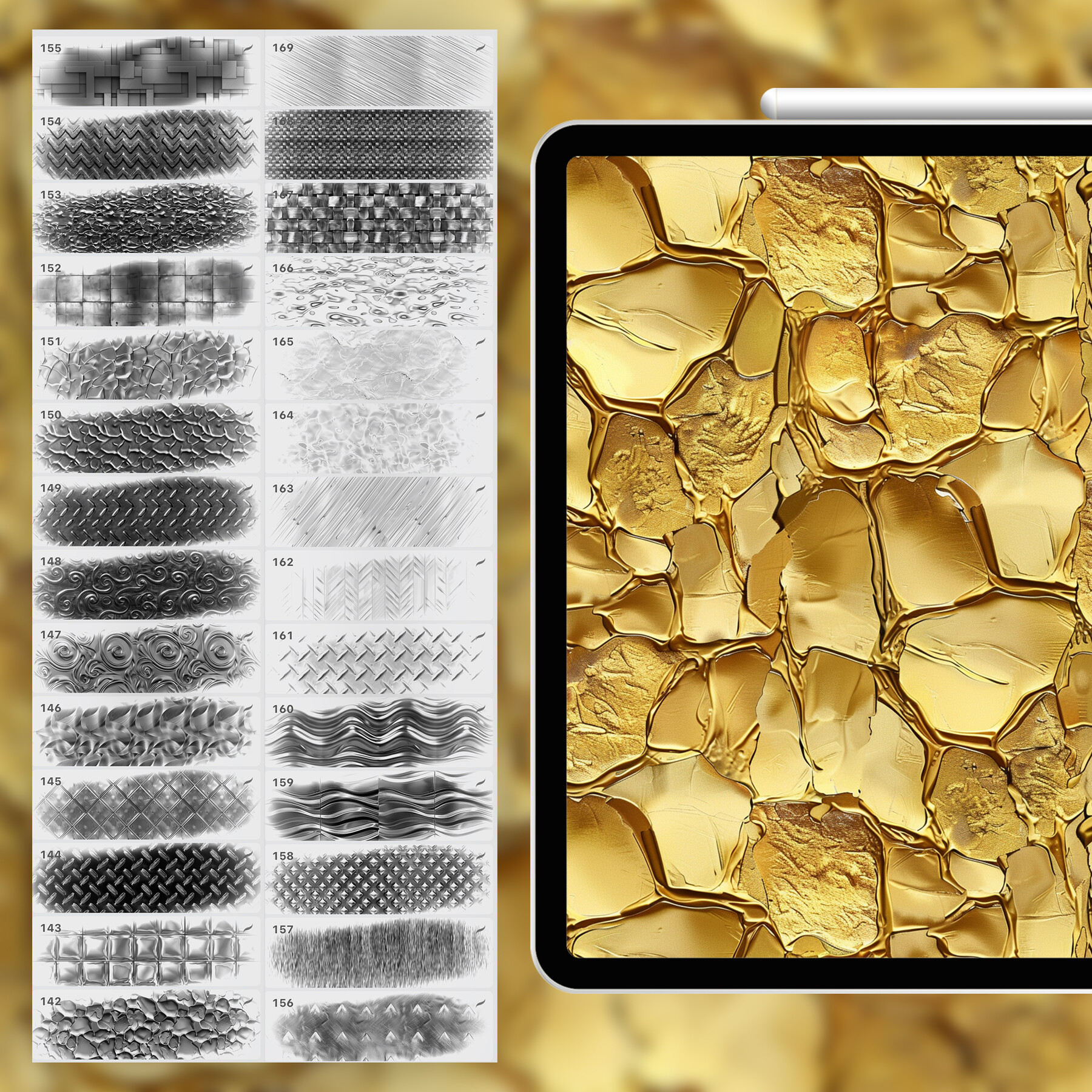 ArtStation - 160 Procreate Metal Texture | Metallic Procreate Texture ...