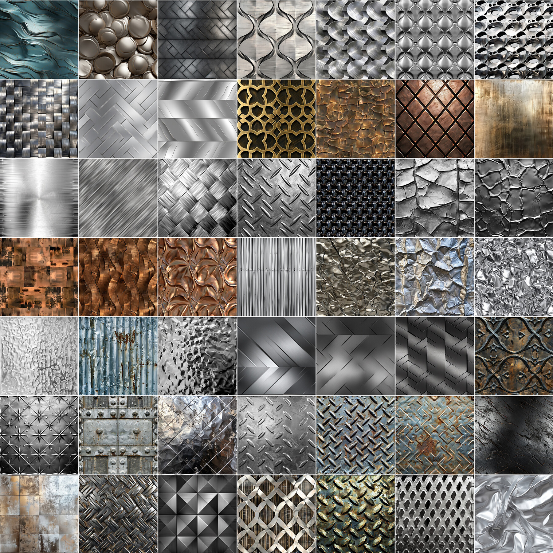 ArtStation - 160 Procreate Metal Texture | Metallic Procreate Texture ...