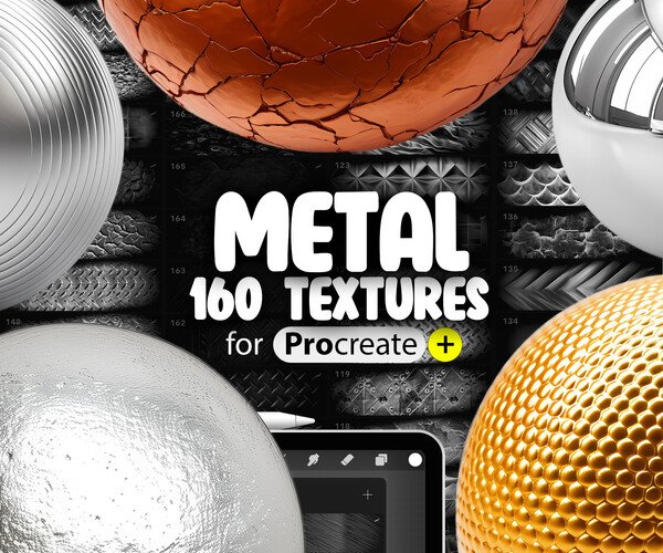 ArtStation - 160 Procreate Metal Texture | Metallic Procreate Texture ...