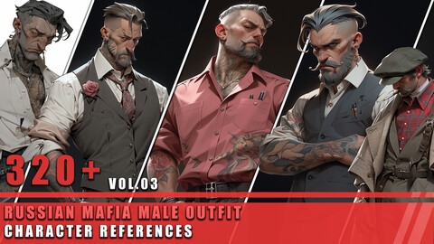 320+ Russian Mafia Male Outfit - Character References Vol.03