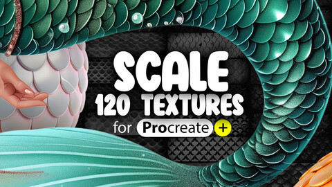 120 Procreate Scale Textures | Mermaid Scale Procreate Texture Seamless Brushes | Fish Scale Procreate Pattern | Dragon Scale Procreate