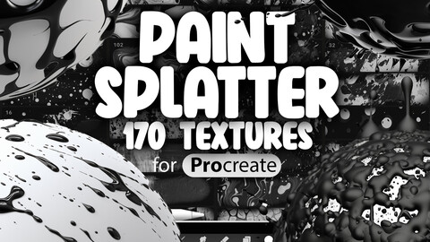 170 Procreate Paint Splatter Texture Brushes | Procreate Paint Splash Brush | Procreate Ink Splatter Brushes| Procreate Paint Drips