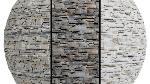 FB651 Quick Fit Faux Wall Panels stone covering | 3MAT | 4k | seamless | PBR