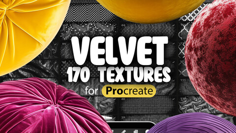 170 Procreate Velvet Fabric Textures | Procreate Fabric Brushes | Procreate Velvet Pattern Brush | Procreate Textile Texture