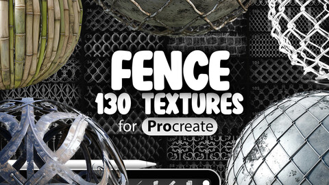 130 Procreate Fence Textures | Procreate Wooden Fence Brush | Procreate Metal Fence Brush | Procreate Chain Link Fence Brushes