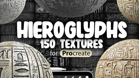 150 Procreate Hieroglyphs Textures | Procreate Mayan Hieroglyphs Brush | Procreate Cuneiform Script Brush | Procreate Indus Script Brushes