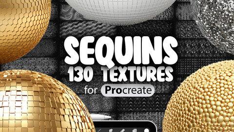 130 Procreate Sequins Texture Brush | Procreate Glitter Texture Brushes | Procreate Shimmer Texture Brushes