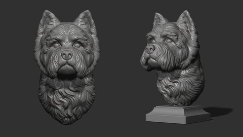 West Highland White Terrier bust