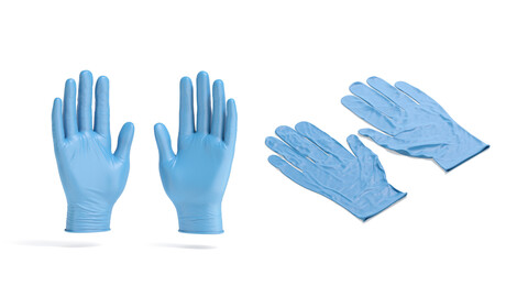 Blue Rubber Gloves 2 Types - disposable medicine nitrile protective glove