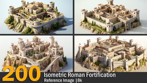 Isometric Roman Fortification | Reference Images | 8K