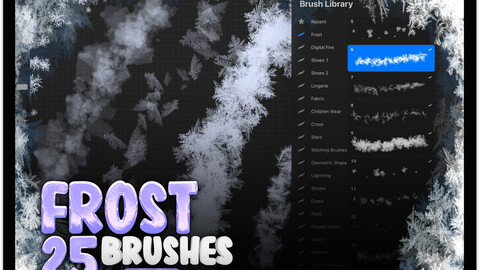 25 Procreate Frost Brushes | Procreate Winter Brushes | Procreate Snow Brushes | Procreate Ice Brushes | Procreate Freeze Brushes