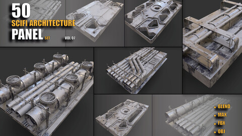 40 + scifi panels set / kitbash panels pack ) vol 07