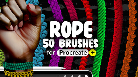 50 Procreate Rope Brushes | Procreate Nodes Brush | Procreate Bracelets Brush | Procreate Jewelry Brush | Procreate Ropechain Brush | Procreate Necklace Brushes