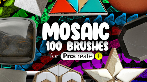 100 Procreate Mosaic Brushes | Procreate Tile Brush | Procreate Brick Brush | Procreate Stone Brush | Procreate Mosaic Maker