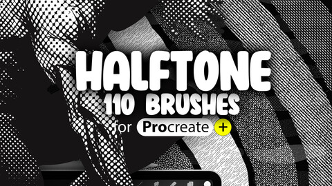 110 Procreate Halftone Brushes | Procreate Halftone Textures | Procreate Dots and Lines Brushes | Procreate Halftone Stamps Brushes | Procreate Grain Brushes