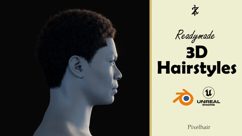 Hairstyle - Afro 001 (Hair for blender/ unreal engine / metahuman) Afro hair | Kinky hair | 4c Hair | African / African American Hair