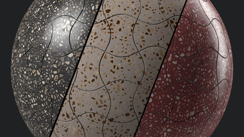 Terrazzo Materials 28- Terrazzo Tiling by Sbsar Generator | Pbr 4k Seamless