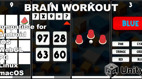 Brain Workout - train memory, math, attention, reaction, reasoning, coordination, mathematics and increase IQ in this puzzle game