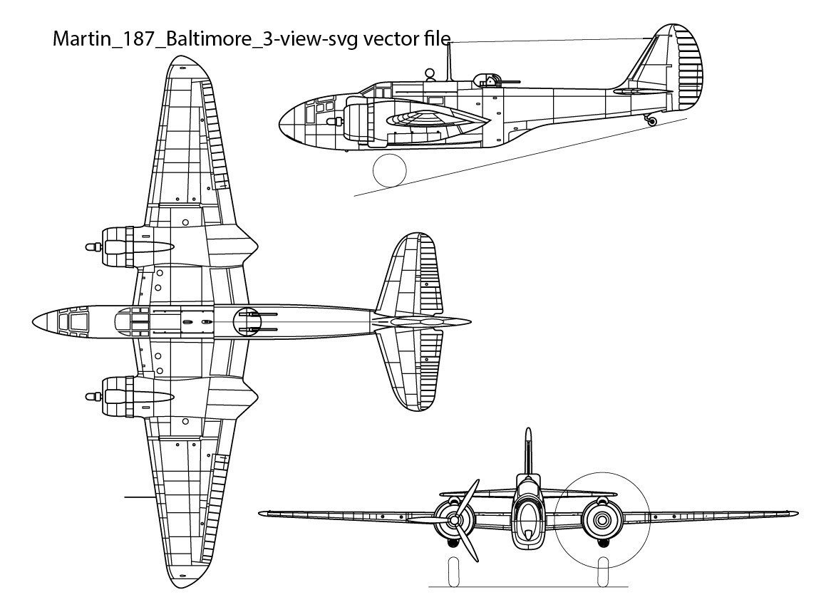 ArtStation - Martin 187 Baltimore 3 view svg vector file badge, black ...