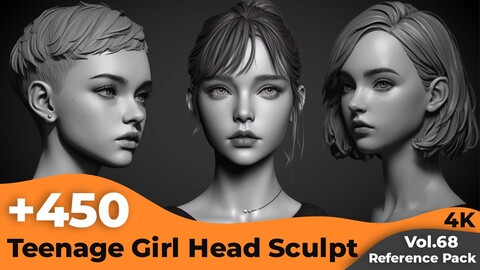 +450 Teenage Girl Head Sculpt Reference(4k)