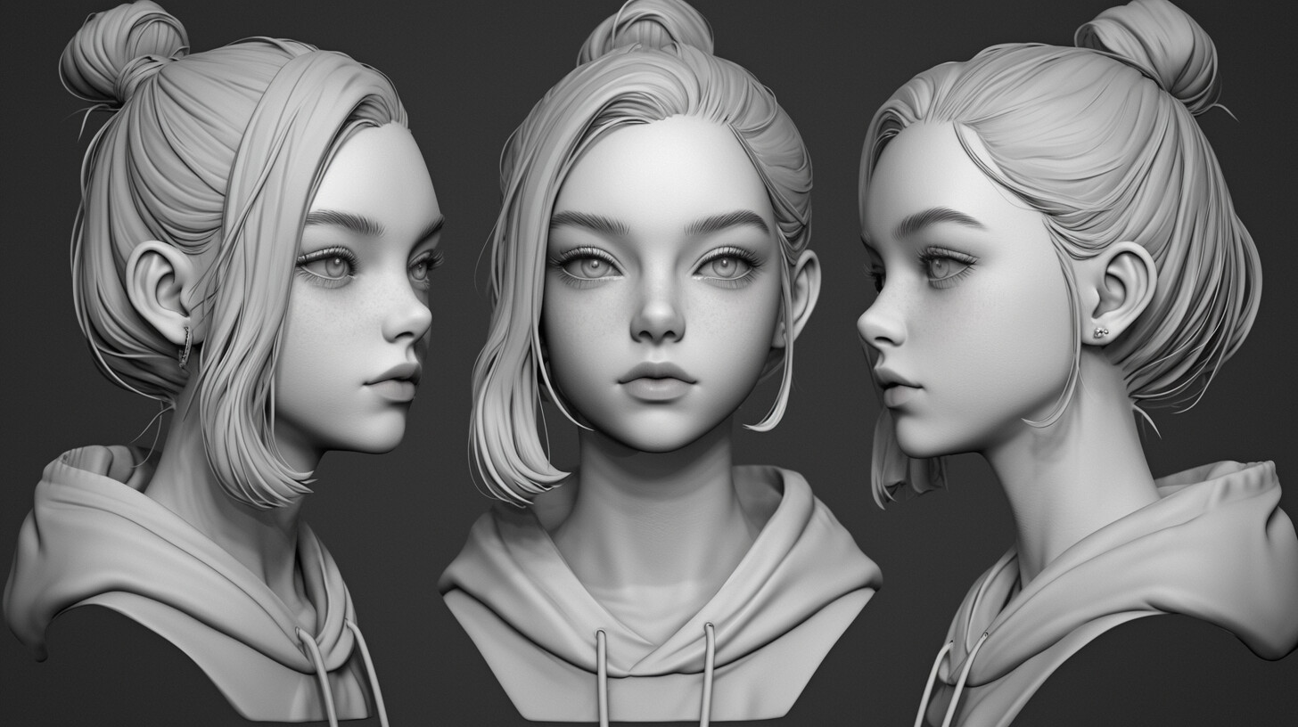 ArtStation - +450 Teenage Girl Head Sculpt Reference(4k) | Artworks