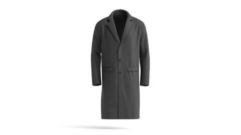 Black Wool Coat - casual men's outercoat jacket