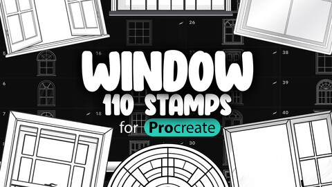 110 Procreate Window Stamps | Procreate Double-Hung Windows Stamps | Procreate Single-Hung Windows Stamps | Procreate Casement Windows Stamp Brushes | Procreate Interior Brushes | Procreate Exterior Brushes