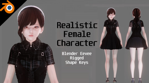 Casual Clothing 0004 - Realistic Female Character - Blender Eevee