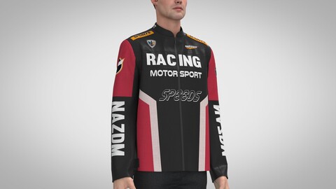 Racing Jacket, Clo, Marvelous Designer, + obj, fbx